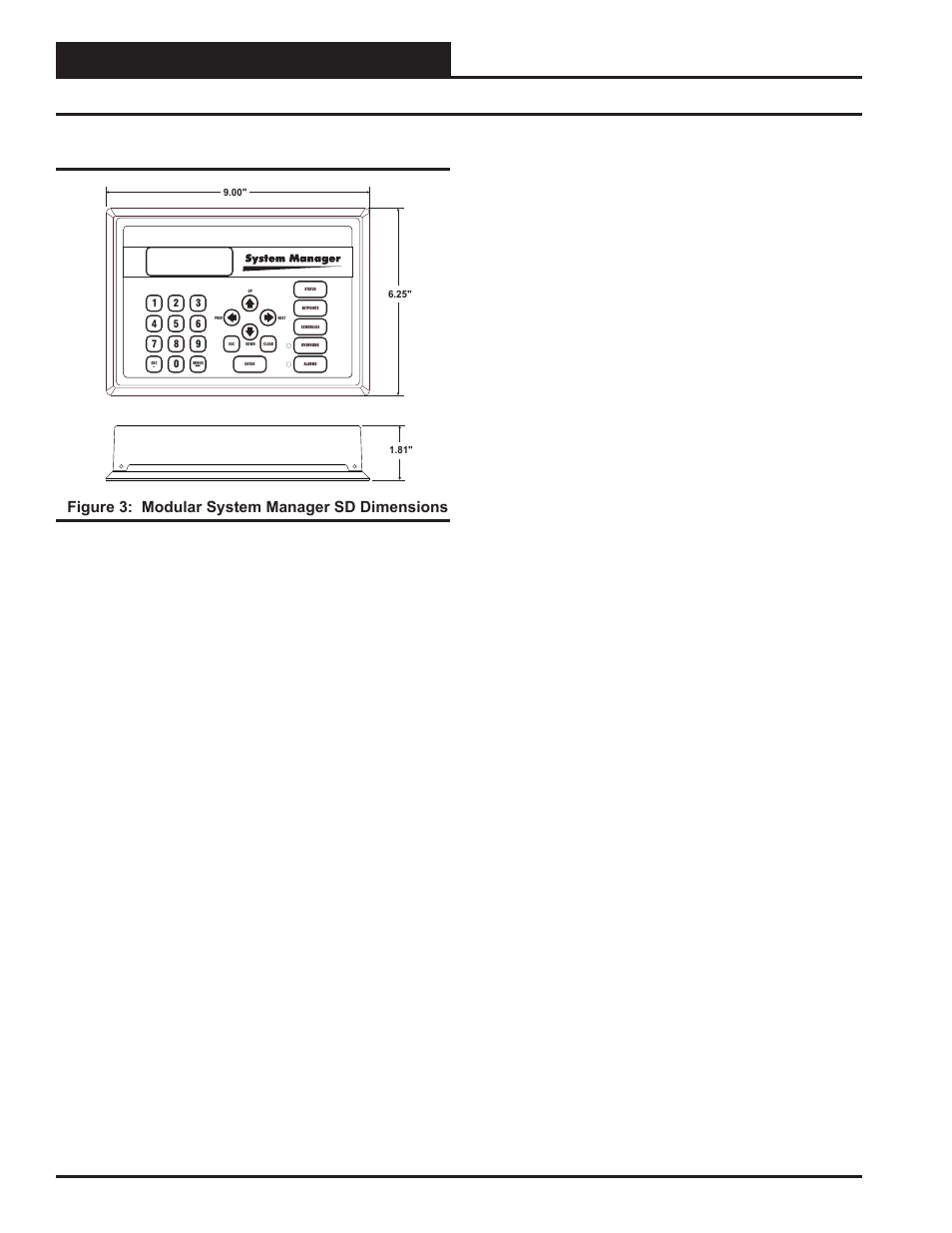 System connection, Modular system manager sd, Vav/cav/mua operator interface sd 6 | Zone, Figure 3: modular system manager sd dimensions | Orion System VAV II Controller v.1 User Manual | Page 6 / 80