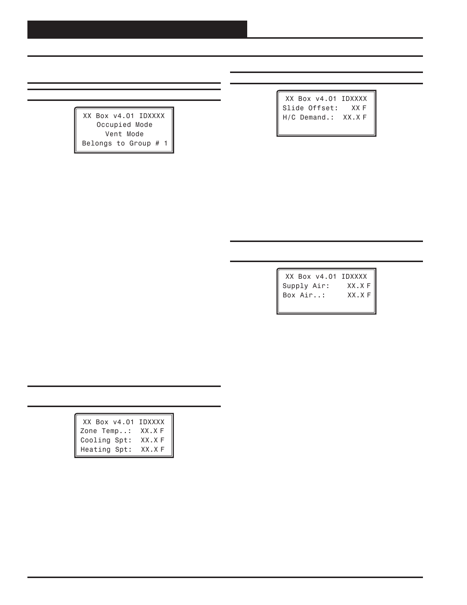 Vav/zone controller status, Vav/zone status screens | Orion System VAV II Controller v.1 User Manual | Page 60 / 80