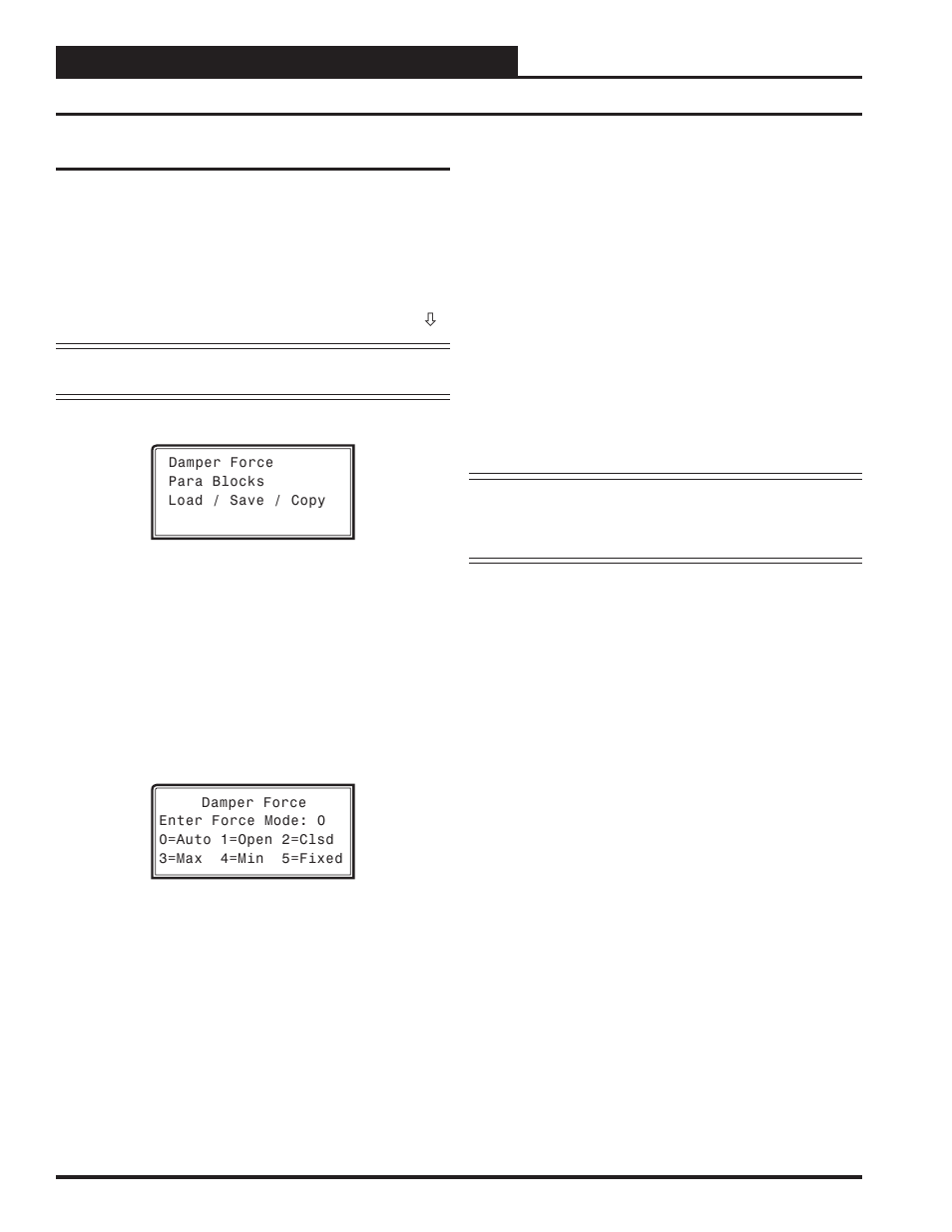 Vav/zone damper force, Vav/zone damper force modes, Vav/cav/mua operator interface sd 62 | Damper force modes | Orion System VAV II Controller v.1 User Manual | Page 62 / 80