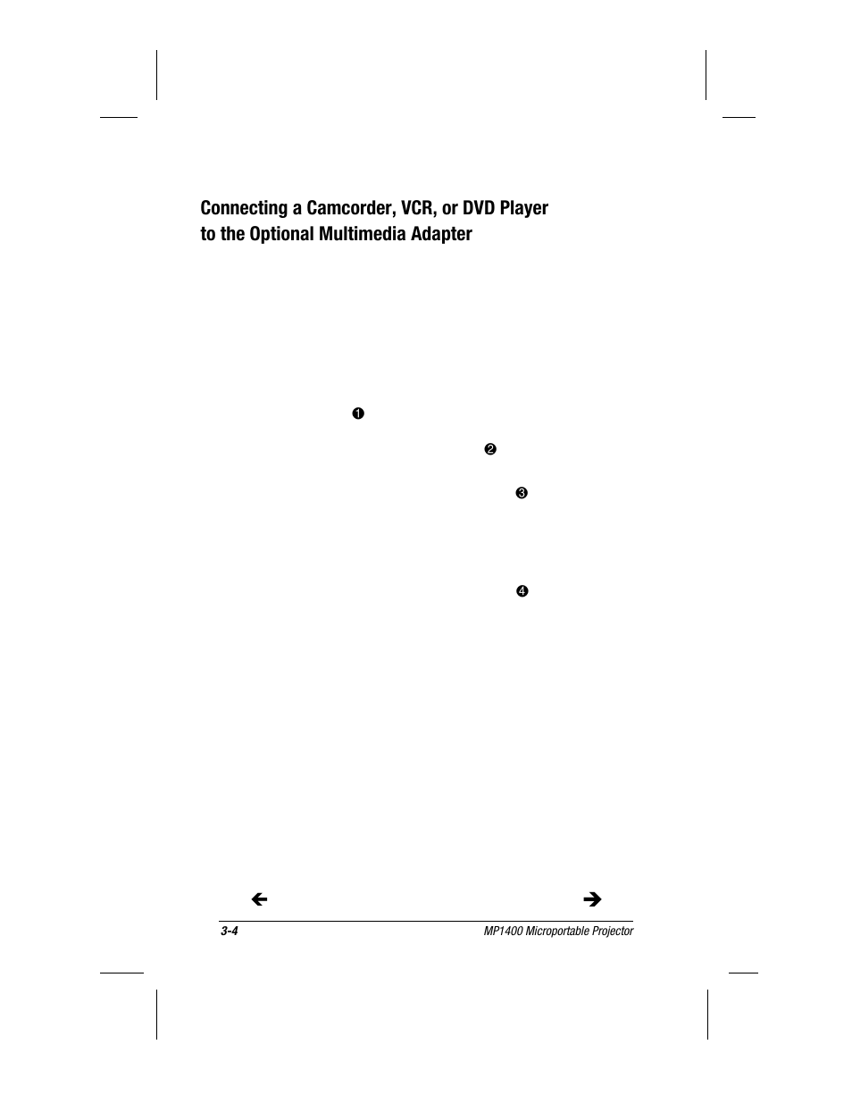 Connecting a camcorder, vcr, or dvd player | Compaq MP1400 User Manual | Page 37 / 69