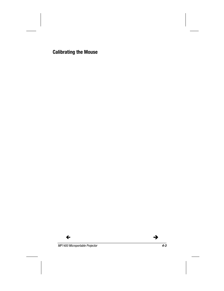 Calibrating the mouse | Compaq MP1400 User Manual | Page 44 / 69