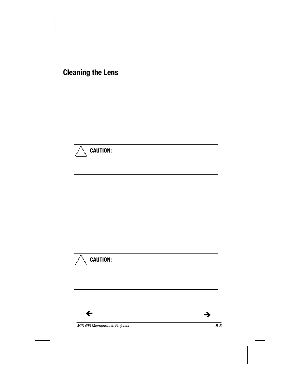 Cleaning the lens | Compaq MP1400 User Manual | Page 51 / 69