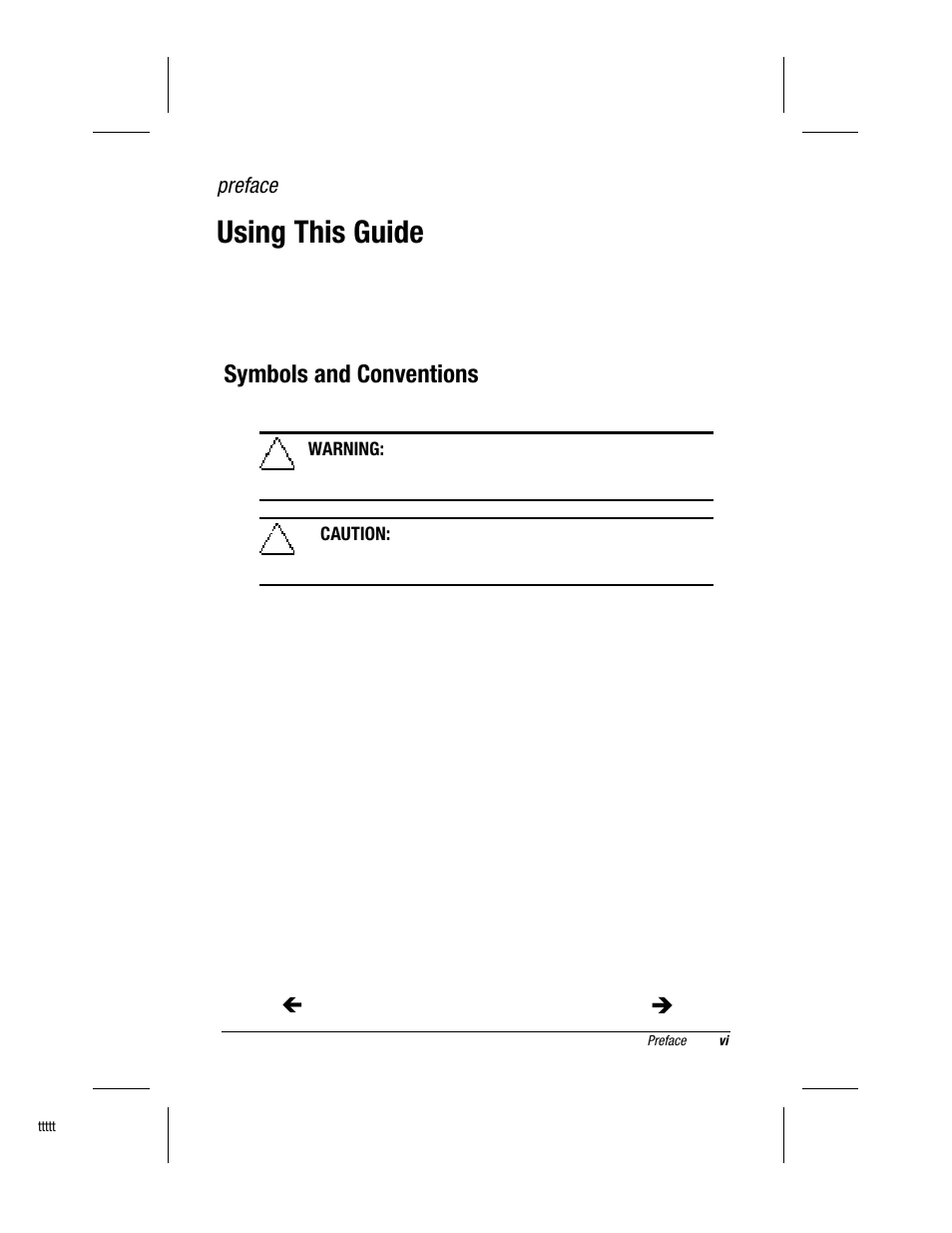 Preface, Using this guide, Symbols and conventions | Compaq MP1400 User Manual | Page 6 / 69