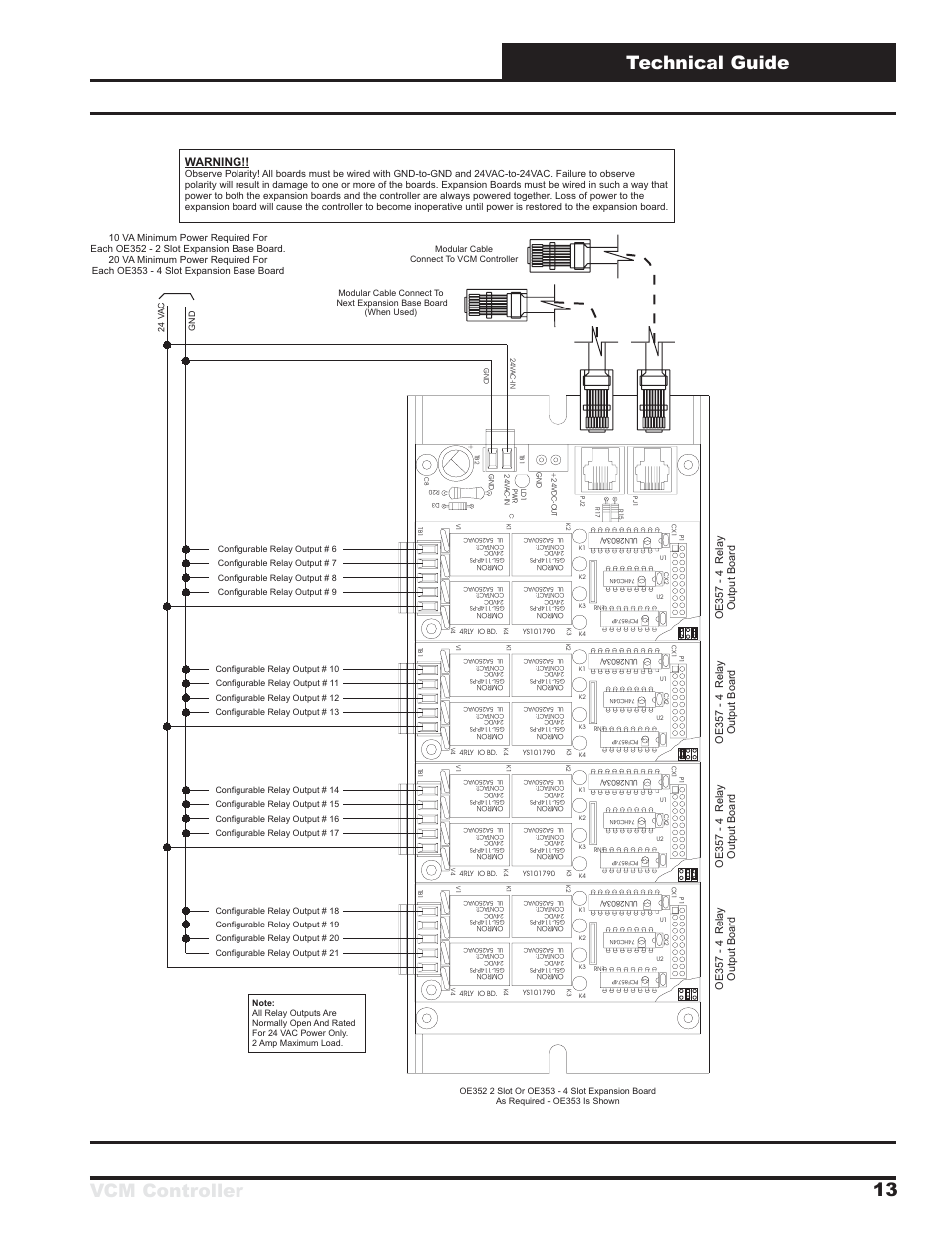 Vcm controller technical guide 13, Warning | Orion System VCM Controller User Manual | Page 13 / 60