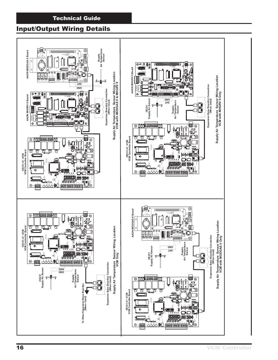 Input/output wiring details, Technical guide vcm controller 16, Figure 12: supply air sensor locations and wiring | U5 cx5, Fo f r40 r39, R38 r2 d1, U5 c2, D9 v5 c13, Rv1 st a tus, Rv1 st a t us | Orion System VCM Controller User Manual | Page 16 / 60