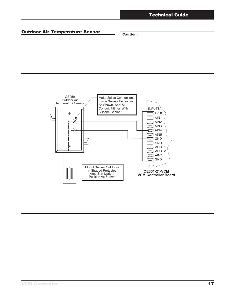 Vcm controller technical guide 17, Outdoor air temperature sensor | Orion System VCM Controller User Manual | Page 17 / 60