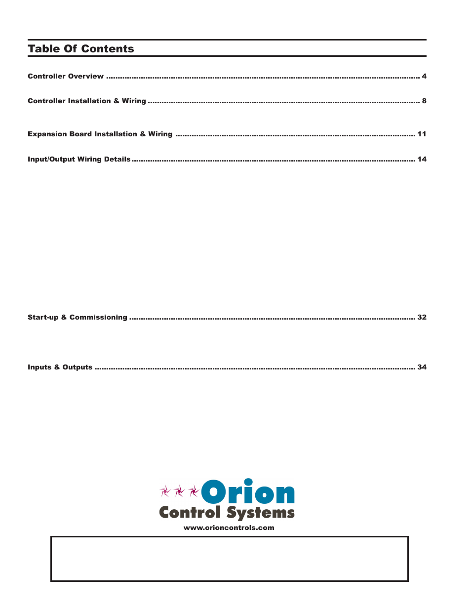 Orion System VCM Controller User Manual | Page 2 / 60