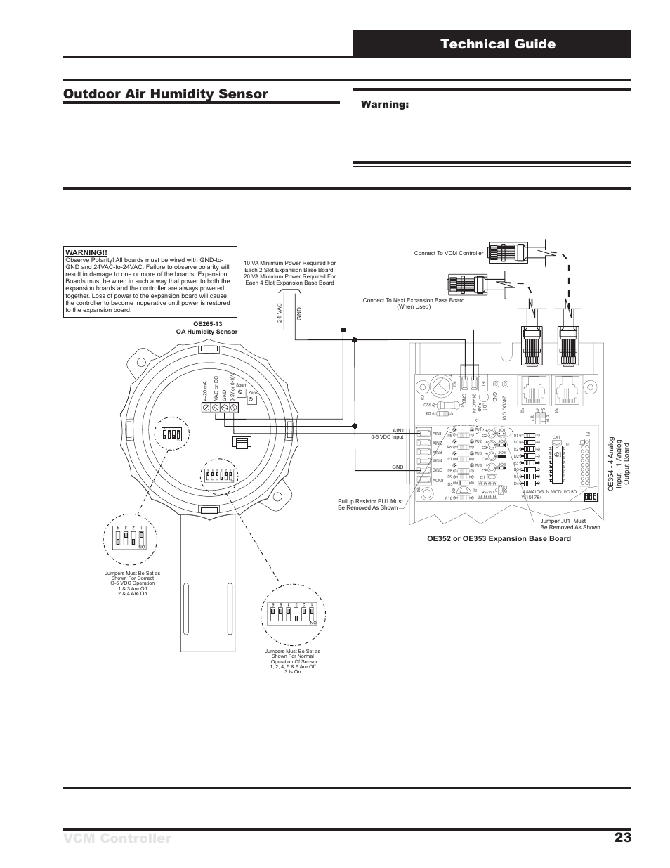 Figure 20: outdoor air humidity sensor wiring | Orion System VCM Controller User Manual | Page 23 / 60