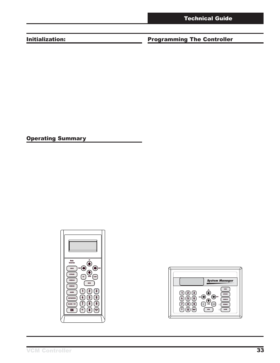 Vcm controller technical guide 33 initialization, Operating summary, Programming the controller | Modular service tool, Modular system manager, Tactio si touch screen interface | Orion System VCM Controller User Manual | Page 33 / 60