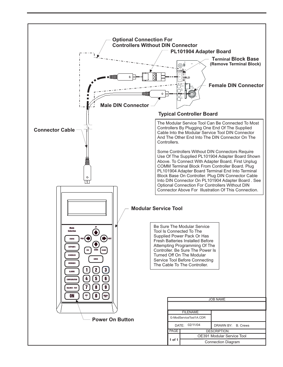 Modular service tool connections, Component & system wiring 61, Power on button | Orion System VCM Component User Manual | Page 61 / 96