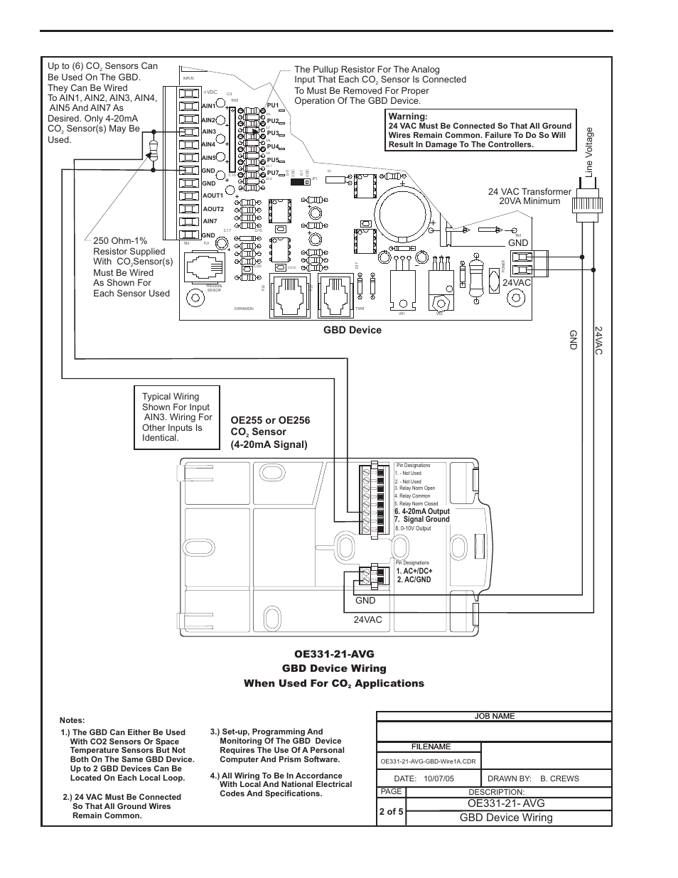Gbd controller - co2 applications wiring (cont’d), Component & system wiring 76, Gbd device | Orion System VCM Component User Manual | Page 76 / 96