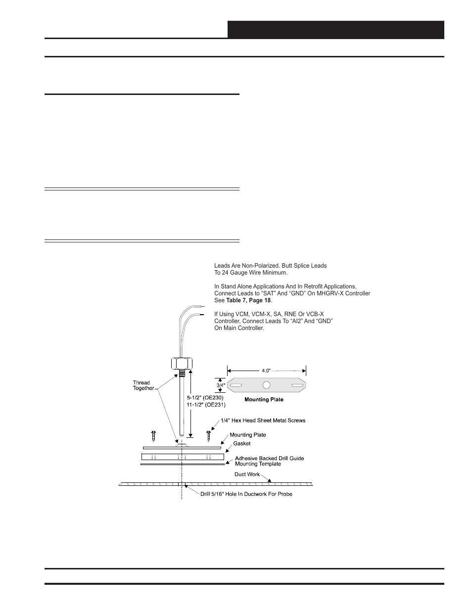 Appendix a, Supply air temperature sensor installation | Orion System MHGRV-X User Manual | Page 17 / 26