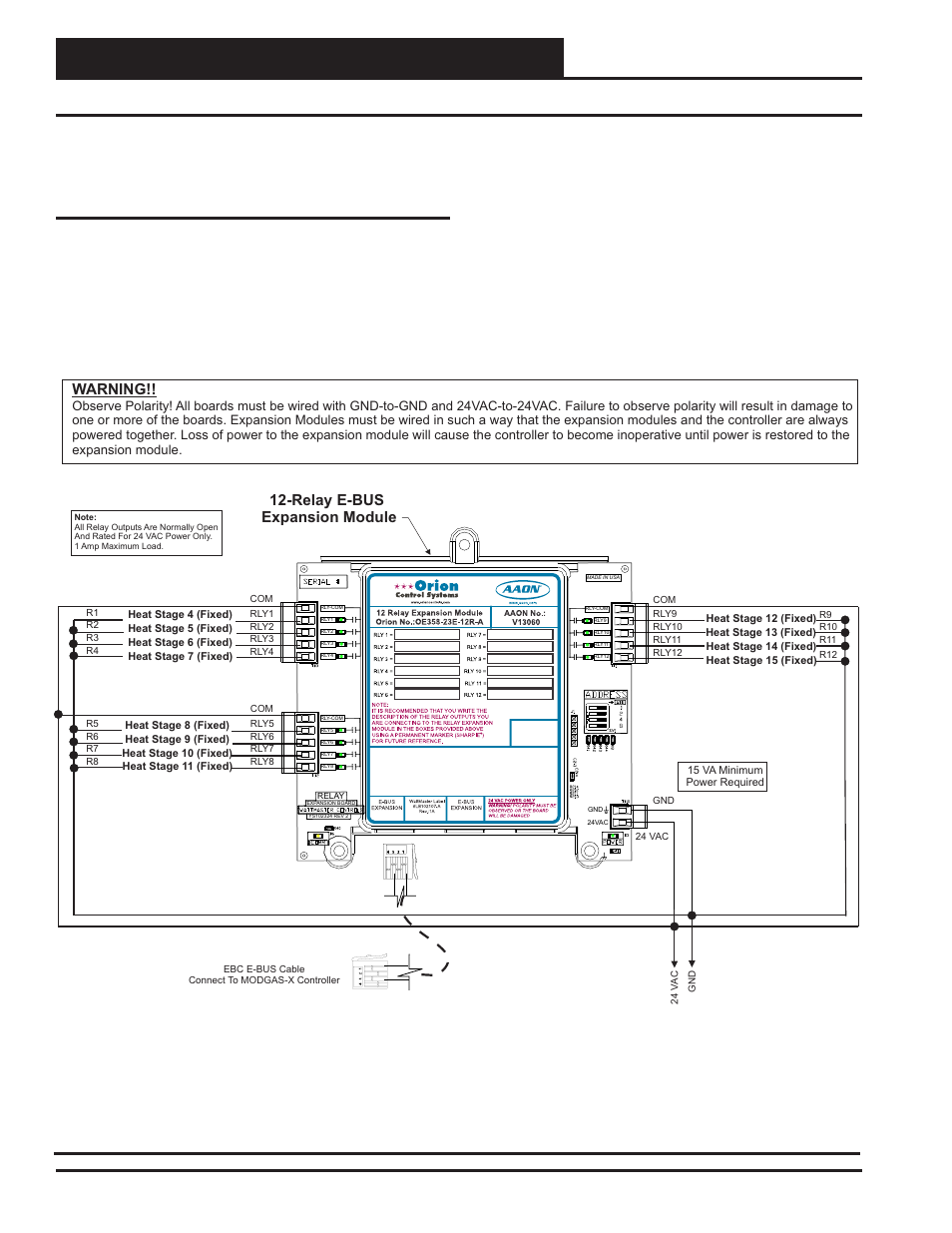 Wiring, Modgas-x field technical guide 10, Warning | Orion System MODGAS-X User Manual | Page 10 / 28