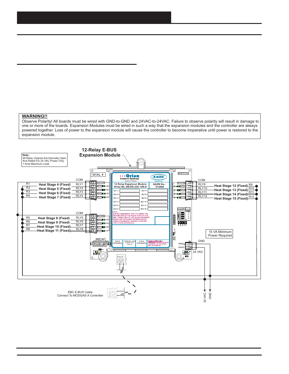 Wiring, Modgas-x field technical guide 8, Warning | Orion System MODGAS-X User Manual | Page 8 / 28