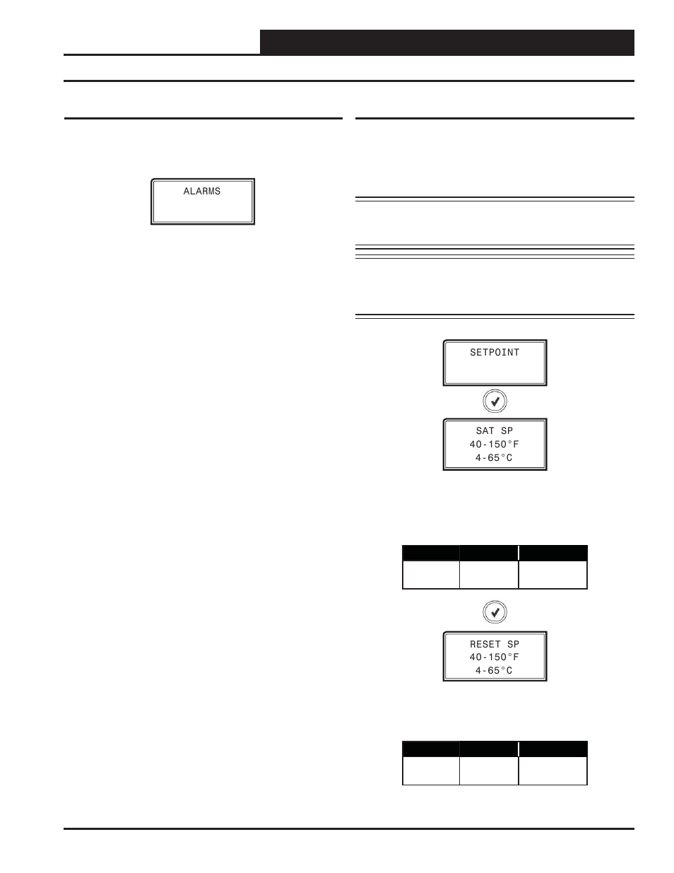 Lcd display screens, Alarm & setpoint screens, Modgas-xwr technical guide | 17 alarm screens, Setpoint screens | Orion System MODGAS-XWR User Manual | Page 17 / 28