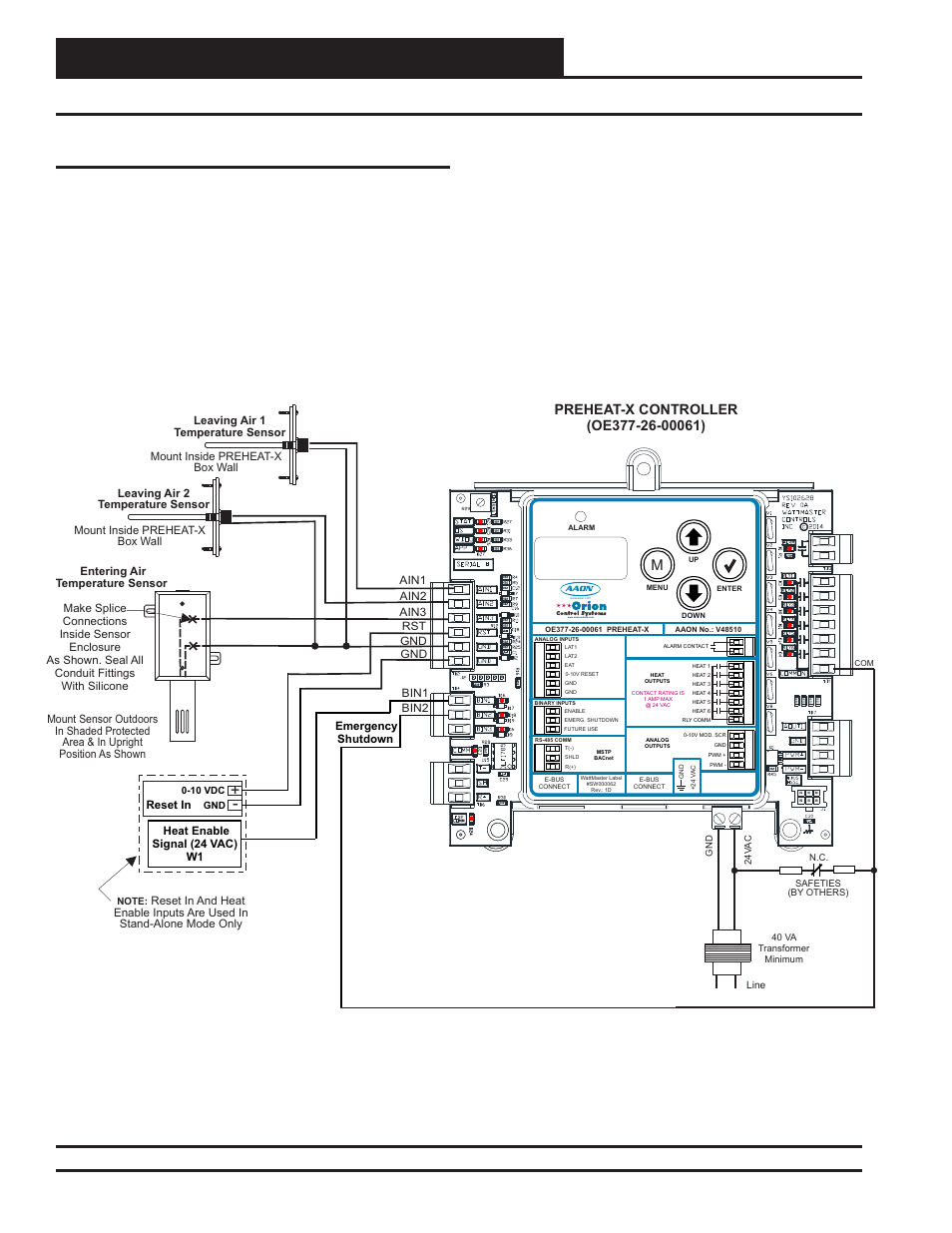 Wiring, Inputs wiring, Preheat-x technical guide 6 | Figure 2: preheat-x inputs wiring diagram | Orion System PREHEAT-X User Manual | Page 6 / 28