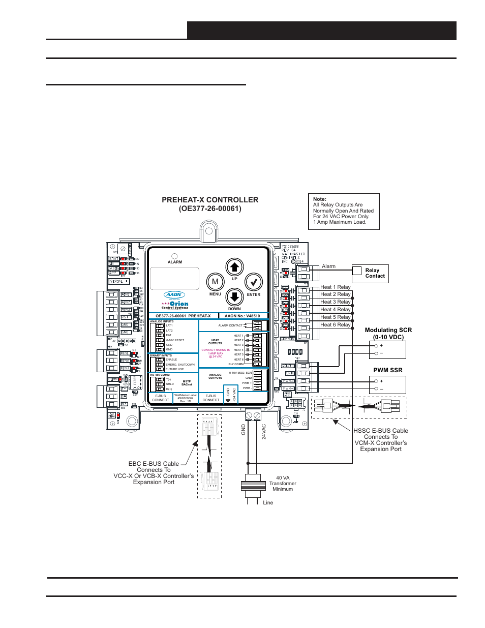 Wiring, Outputs wiring, Preheat-x technical guide | Figure 3: preheat-x outputs wiring diagram, Pwm ssr modulating scr (0-10 vdc) | Orion System PREHEAT-X User Manual | Page 7 / 28