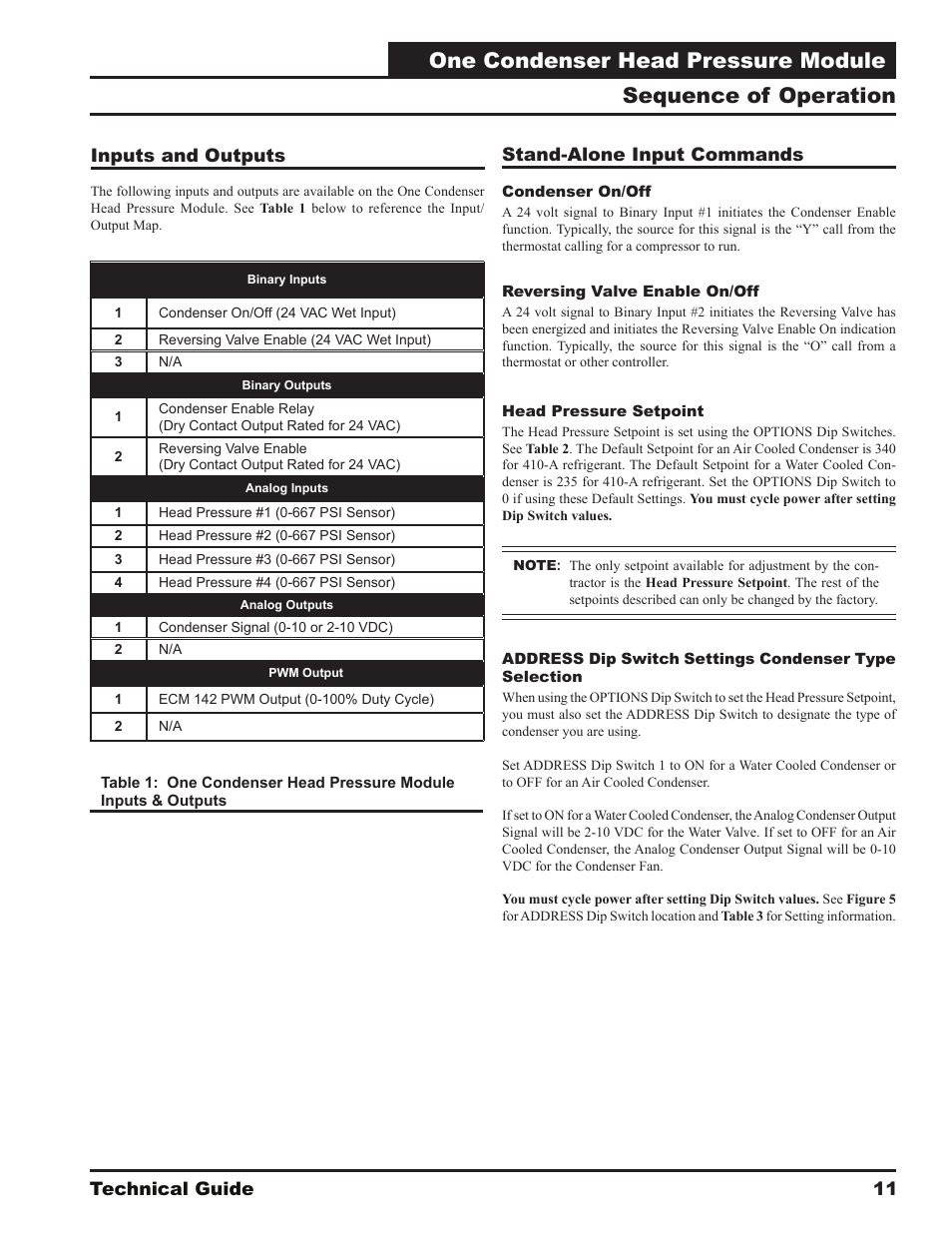 One condenser head pressure module, Sequence of operation | Orion System One Condenser Head Pressure Module User Manual | Page 11 / 24