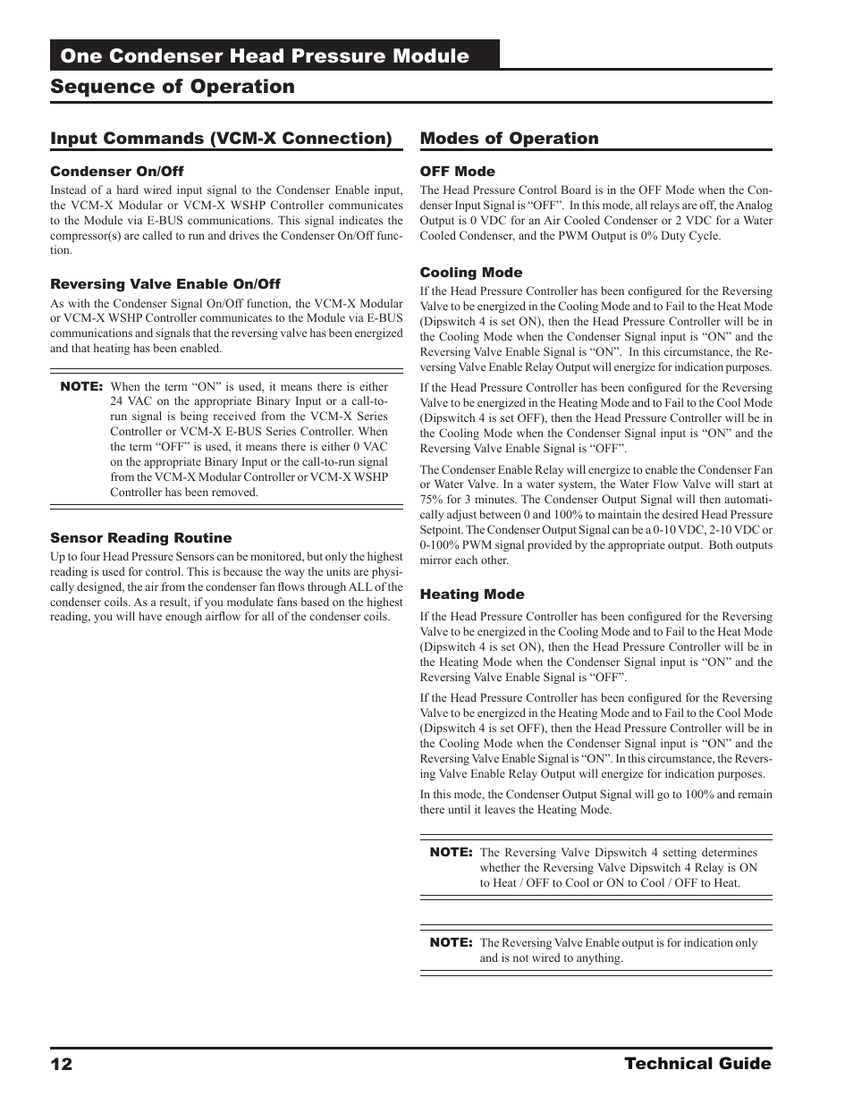 One condenser head pressure module, Sequence of operation | Orion System One Condenser Head Pressure Module User Manual | Page 12 / 24