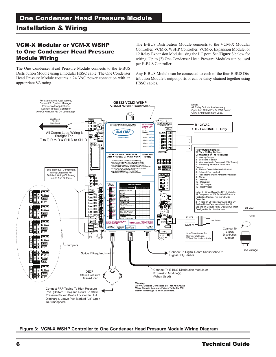 One condenser head pressure module, Installation & wiring, Technical guide 6 | Orion System One Condenser Head Pressure Module User Manual | Page 6 / 24