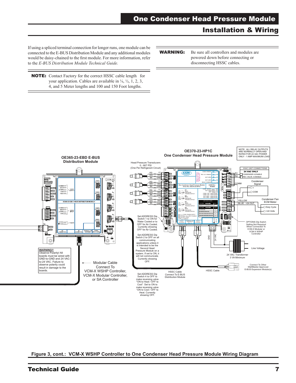 One condenser head pressure module, Installation & wiring, Technical guide | Alarm, Stat, Comm | Orion System One Condenser Head Pressure Module User Manual | Page 7 / 24