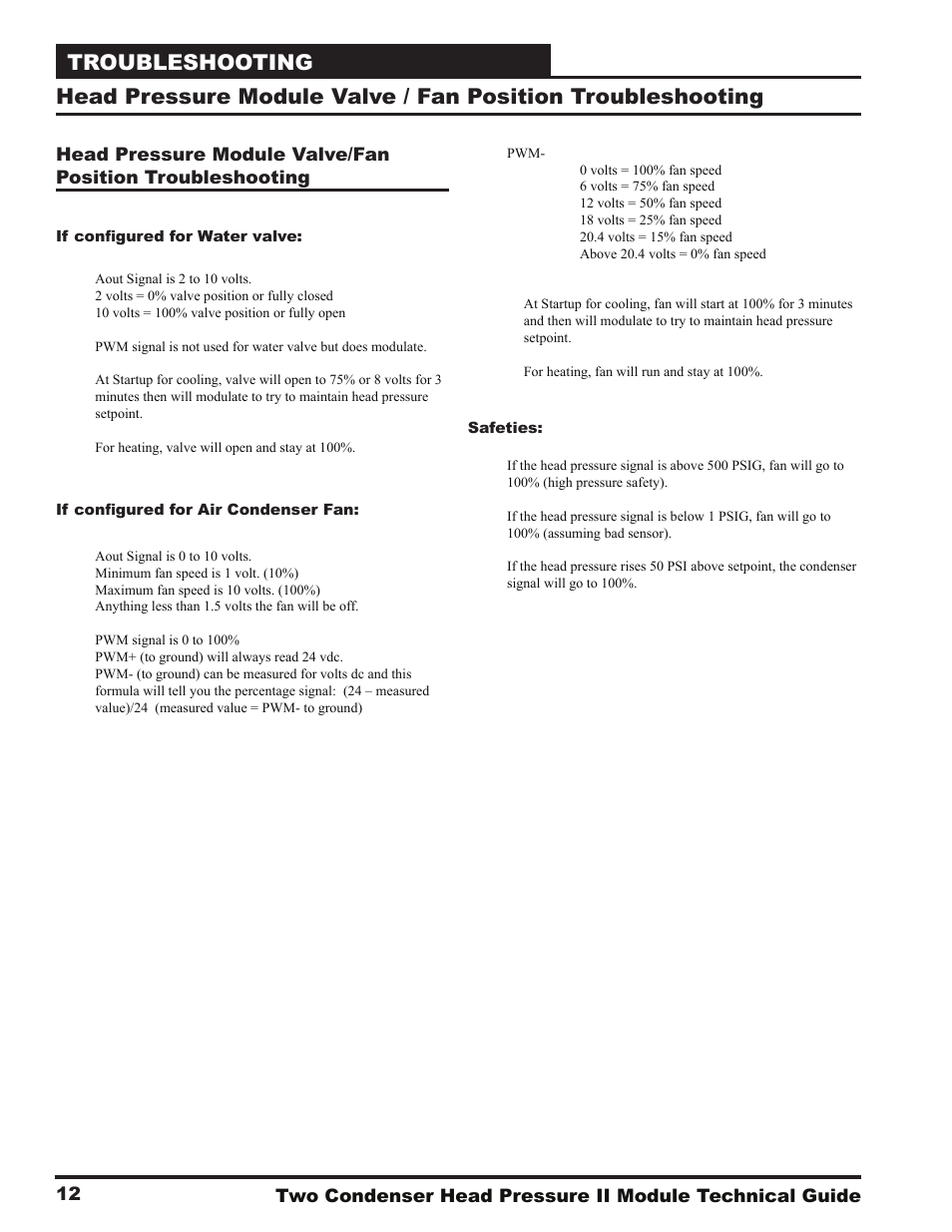 Troubleshooting | Orion System Two Condenser Head Pressure II Module User Manual | Page 12 / 16