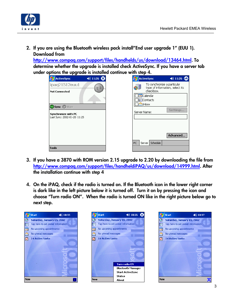 Compaq ipaq 3970 User Manual | Page 3 / 8