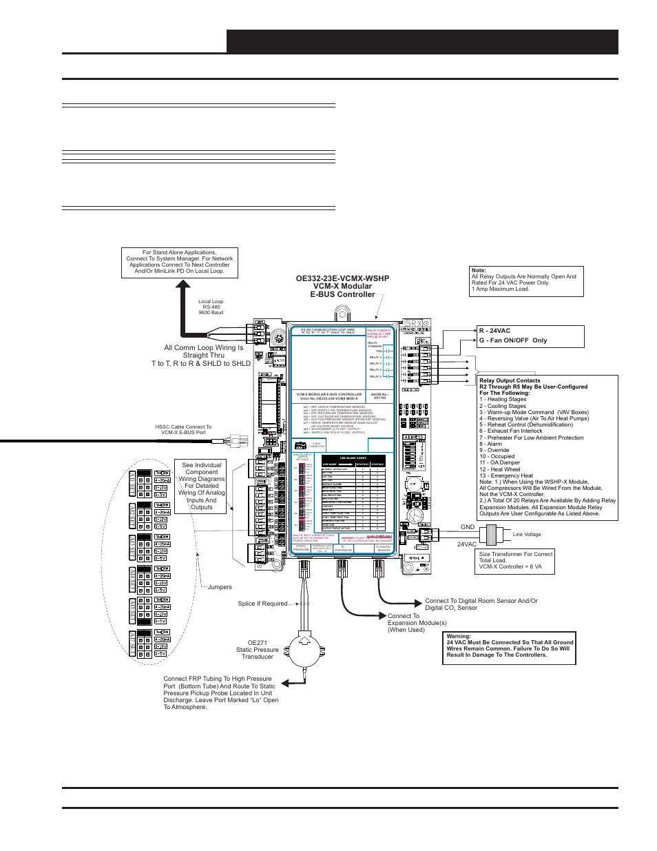 Wshp-x module, Installation & wiring, Technical guide | All comm loop wiring is straight thru, T to t, r to r & shld to shld, 24vac gnd, G - fan on/off only r - 24vac, Jumpers | Orion System Water Source Heat Pump X Module User Manual | Page 11 / 32