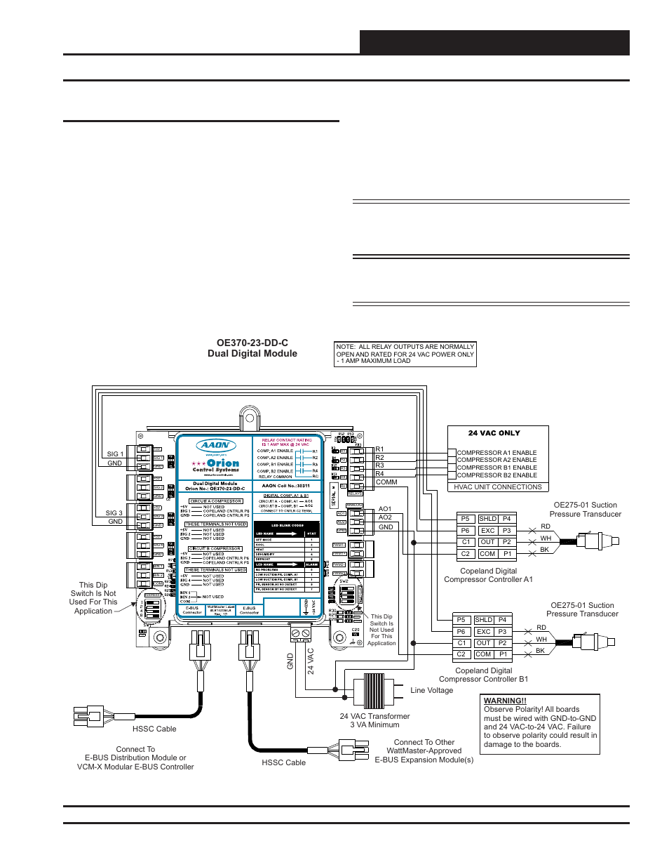 Installation and wiring, Technical guide dual digital module 5, Important wiring considerations | Figure 3: dual digital e-bus connection wiring | Orion System Dual Digital Module User Manual | Page 5 / 16