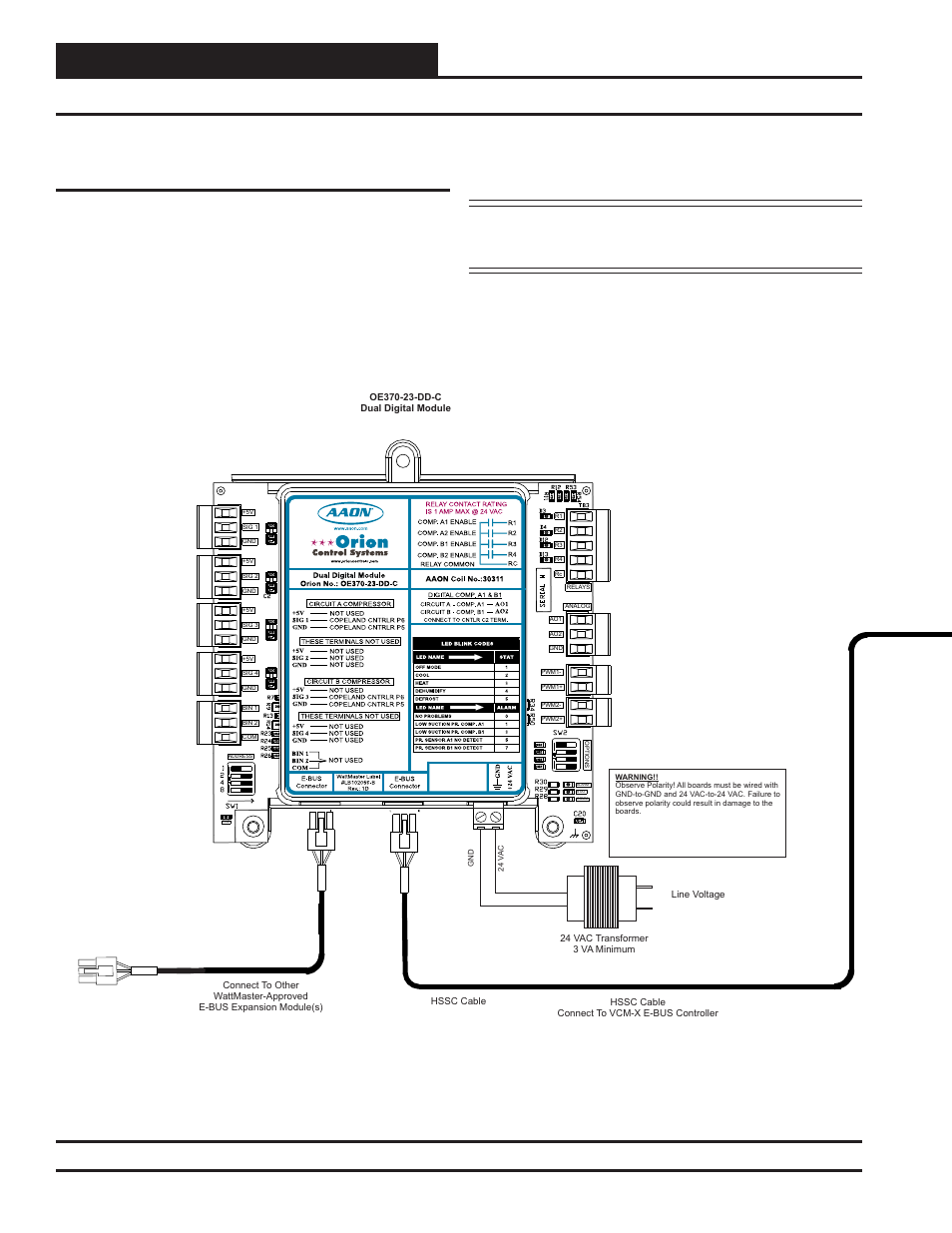 E-bus controller to dual digital module wiring, Dual digital module technical guide 8 | Orion System Dual Digital Module User Manual | Page 8 / 16