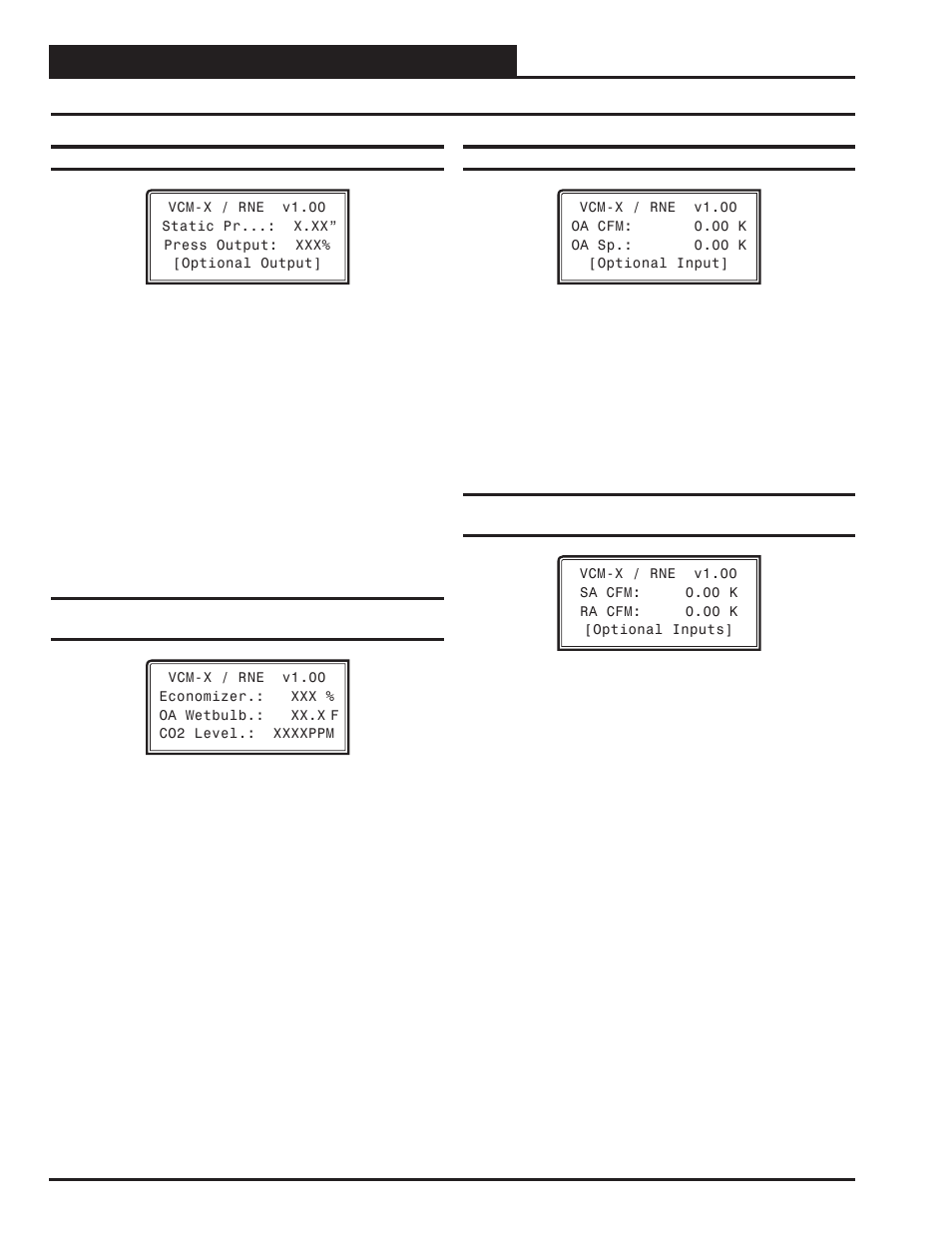 Vcm-x / rne status, Vcm-x / rne status screens, Vcm-x / rne operator interfaces technical guide 52 | Orion System VCM-X/RNE Operator Interfaces User Manual | Page 52 / 84
