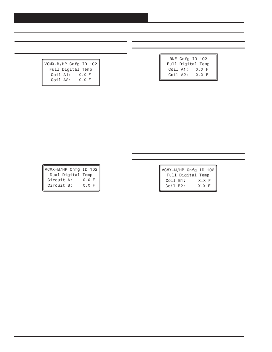 Vcm-x / rne status, Vcm-x / rne status screens, Vcm-x / rne operator interfaces technical guide 54 | Orion System VCM-X/RNE Operator Interfaces User Manual | Page 54 / 84