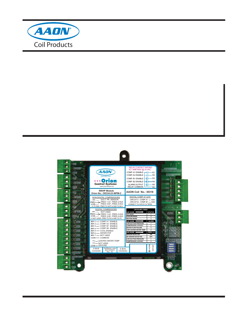 Orion System Water Source Heat Pump Module User Manual | 20 pages