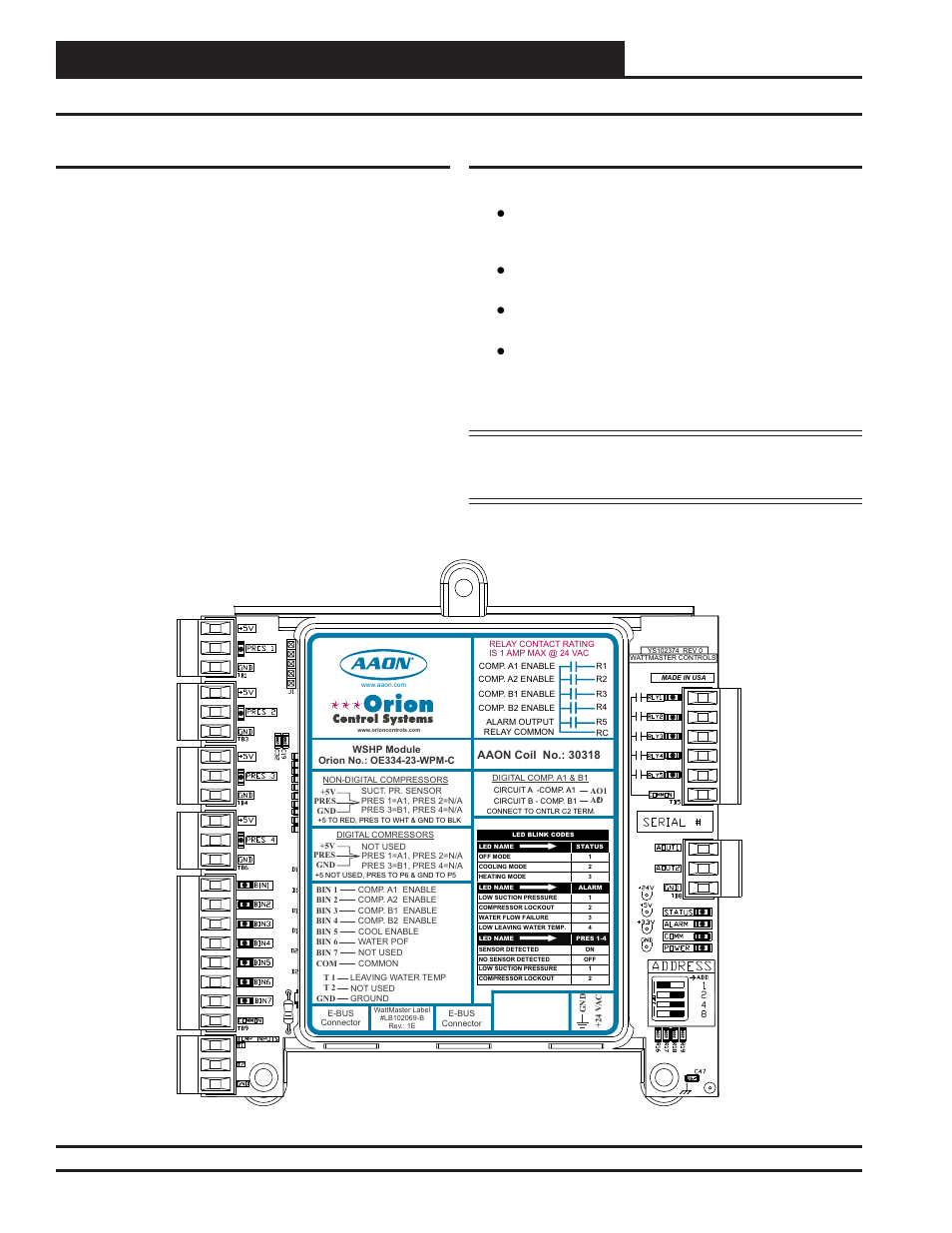 Water source heat pump module, Module overview, Technical guide 4 overview | Features, Figure 1: water source heat pump module, Distribution module to e-bus interface | Orion System Water Source Heat Pump Module User Manual | Page 4 / 20