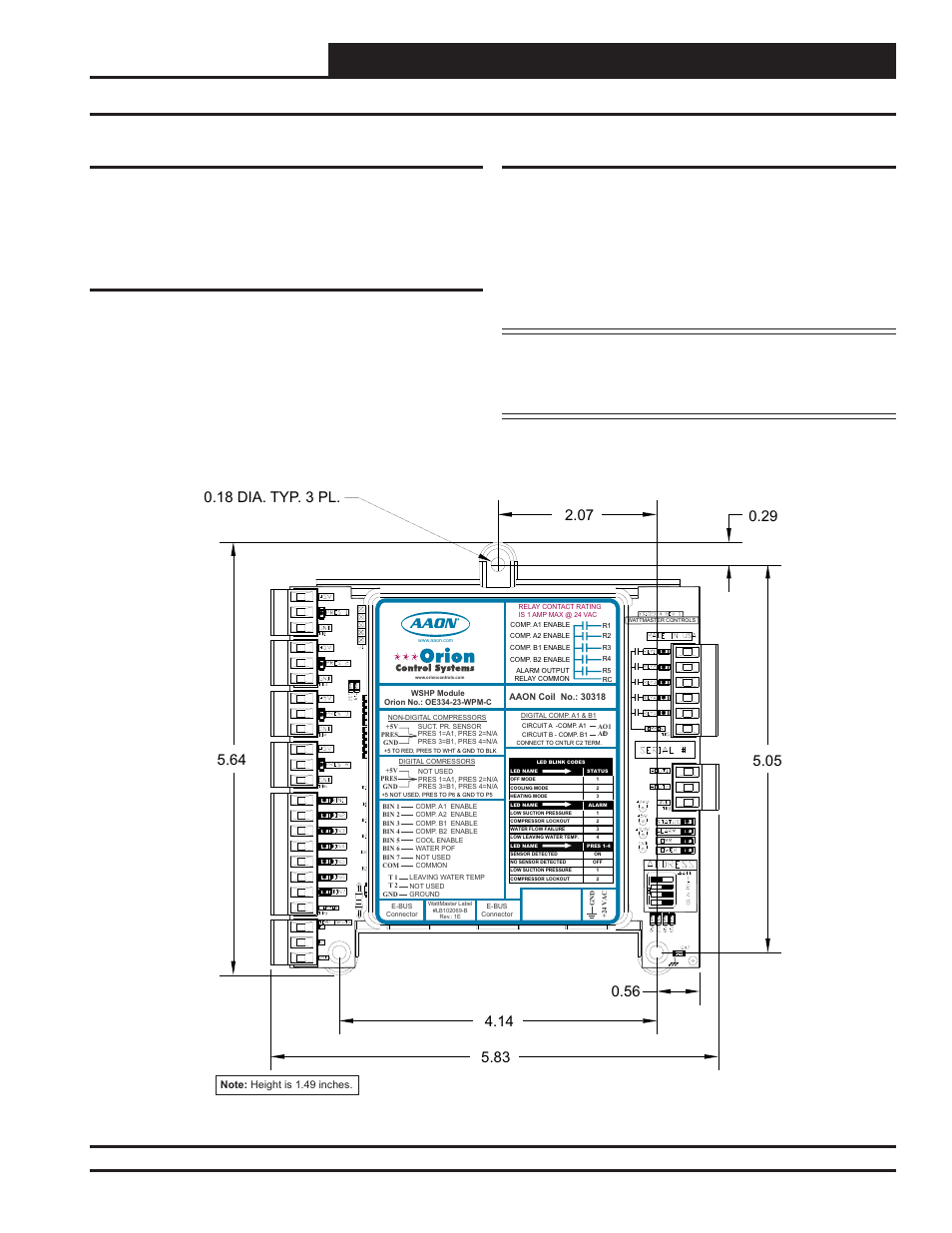 Water source heat pump module, Installation & wiring, Technical guide | Power supply, Environmental requirements, Mounting, Figure 2: water source heat pump module dimensions | Orion System Water Source Heat Pump Module User Manual | Page 5 / 20
