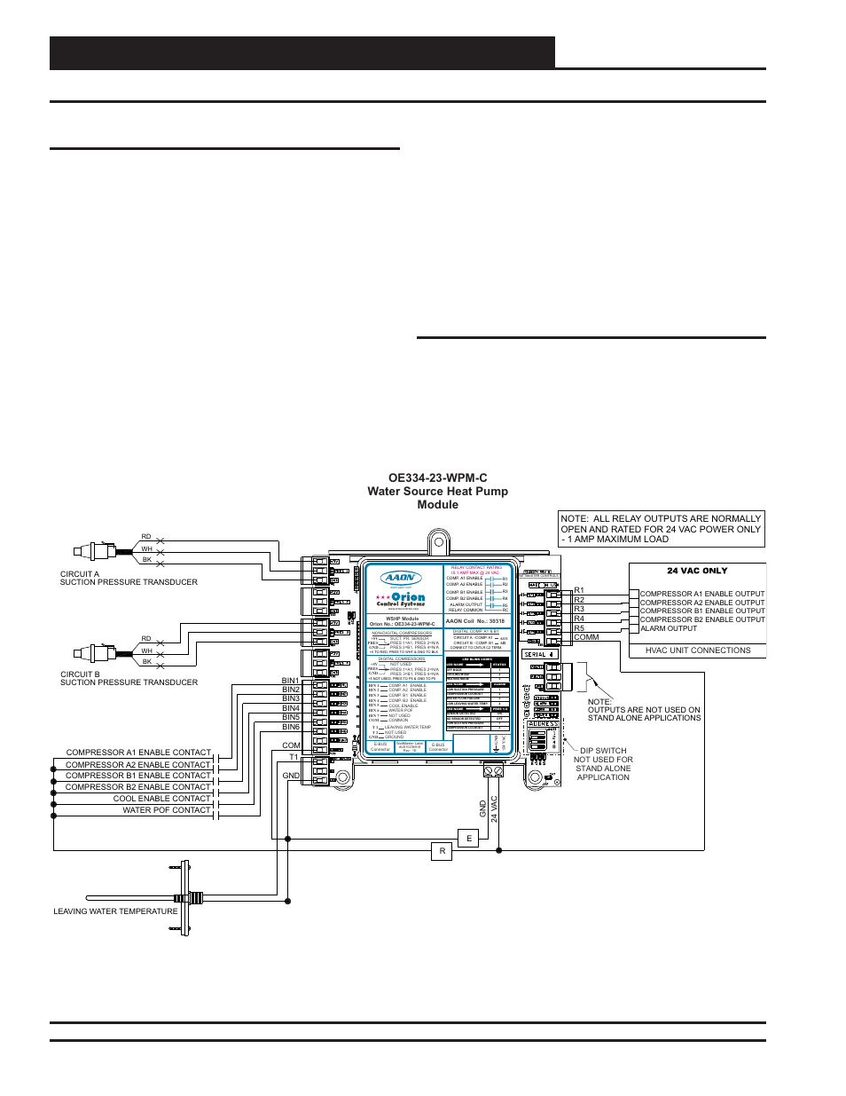 Water source heat pump module, Installation & wiring, Technical guide 6 important wiring considerations | Stand-alone wiring | Orion System Water Source Heat Pump Module User Manual | Page 6 / 20
