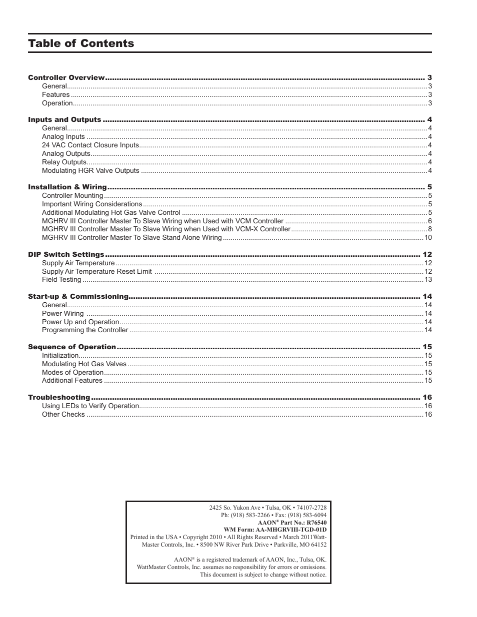 Orion System MHGRV III User Manual | Page 2 / 20