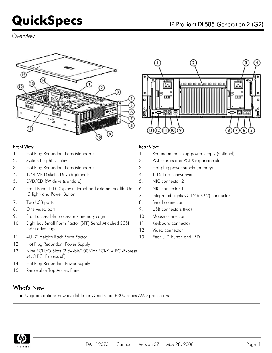 Compaq ProLiant DL585 G2 User Manual | 46 pages