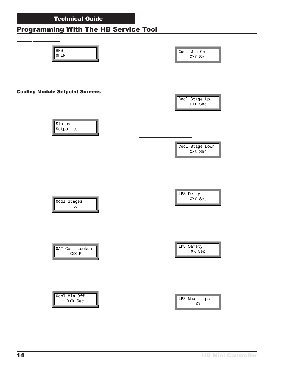 Programming with the hb service tool, Technical guide hb mini controller 14 | Orion System HB Mini User Manual | Page 14 / 24