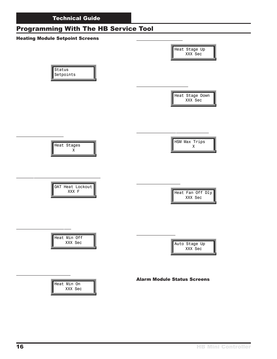 Programming with the hb service tool, Technical guide hb mini controller 16 | Orion System HB Mini User Manual | Page 16 / 24