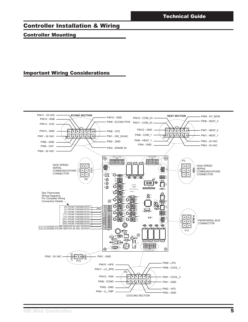 Controller installation & wiring, Hb mini controller technical guide 5, Controller mounting | Important wiring considerations, Figure 2: hb mini controller wiring | Orion System HB Mini User Manual | Page 5 / 24