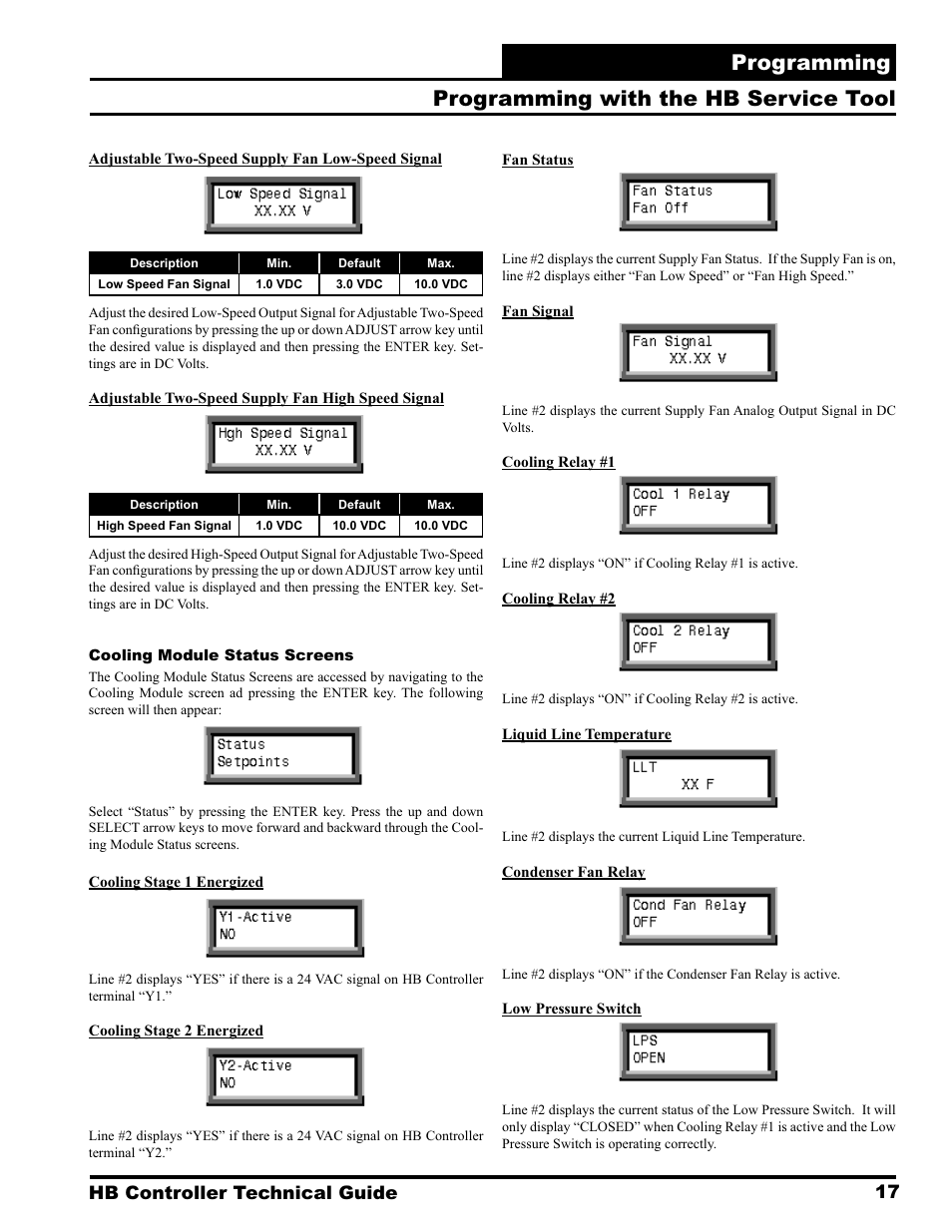 Programming, Programming with the hb service tool, 17 hb controller technical guide | Orion System HB Controller User Manual | Page 17 / 48
