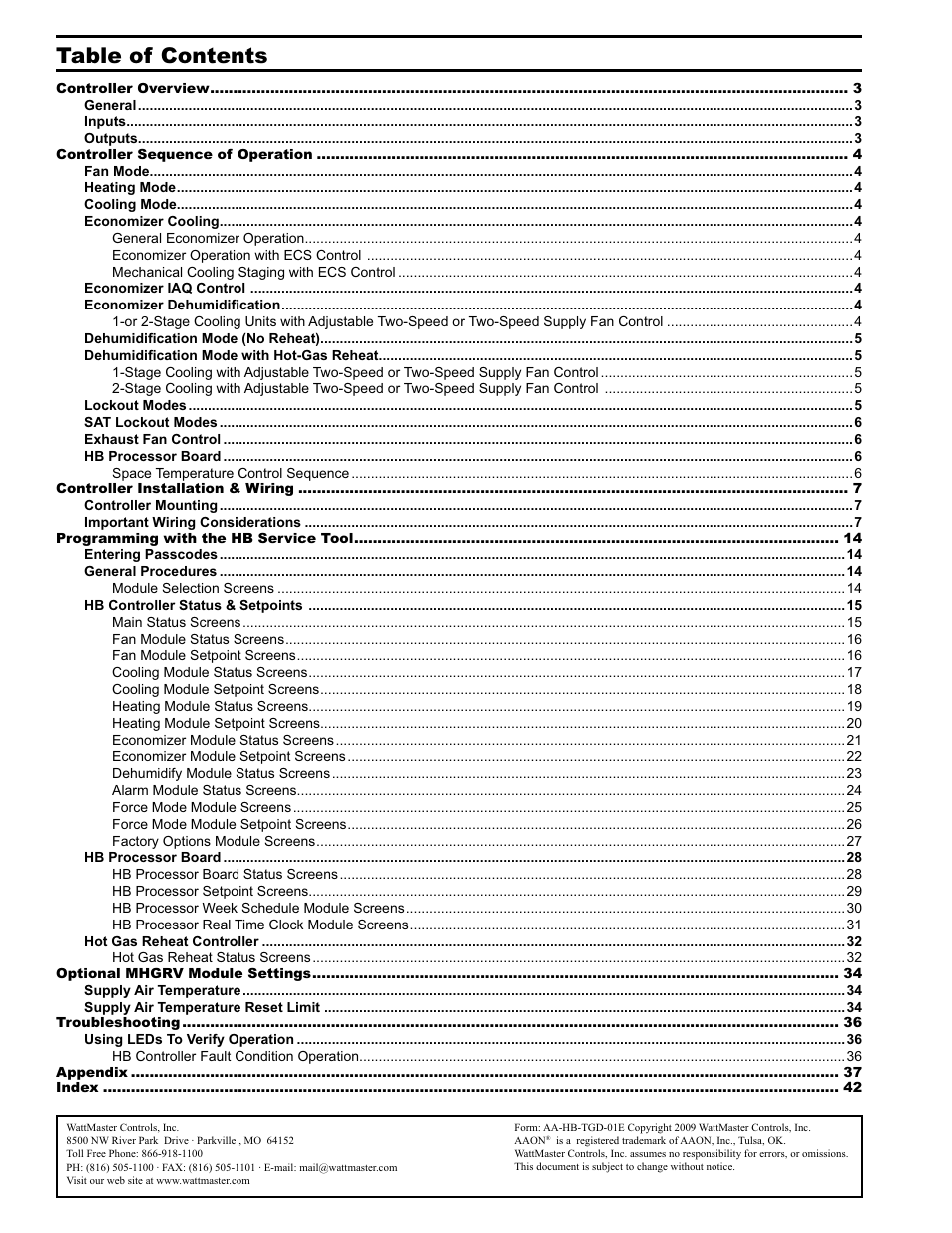 Orion System HB Controller User Manual | Page 2 / 48