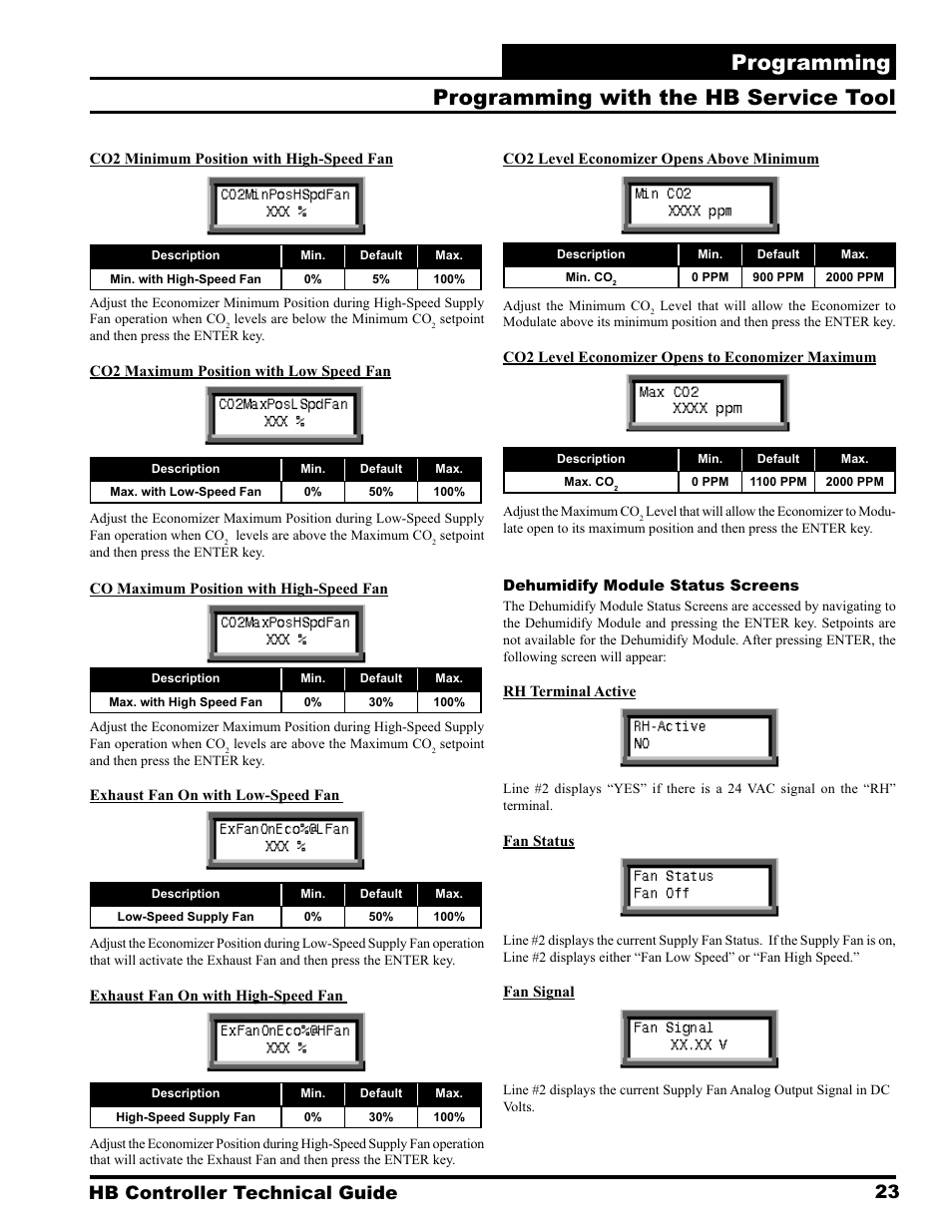 Programming, Programming with the hb service tool, 23 hb controller technical guide | Orion System HB Controller User Manual | Page 23 / 48