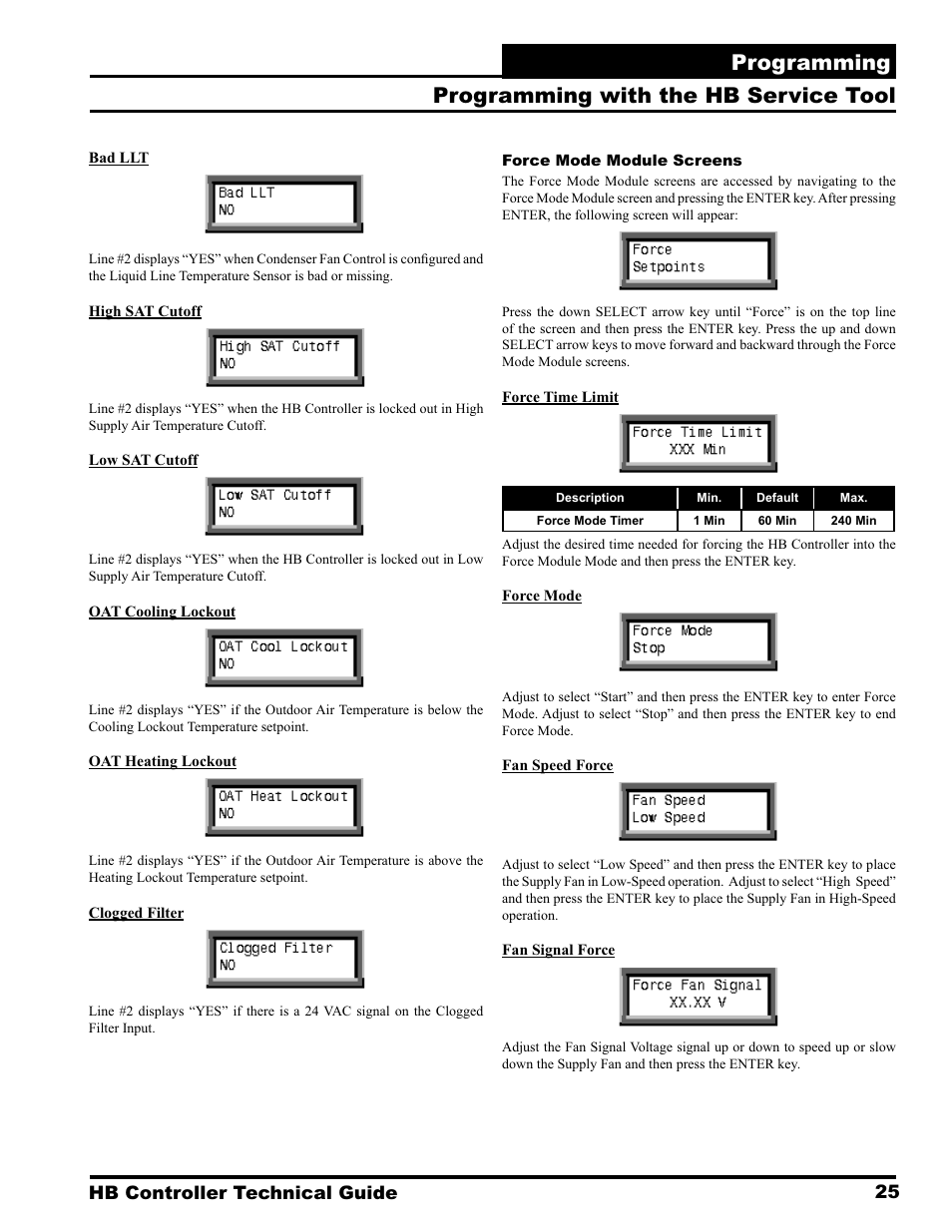 Programming, Programming with the hb service tool, 25 hb controller technical guide | Orion System HB Controller User Manual | Page 25 / 48