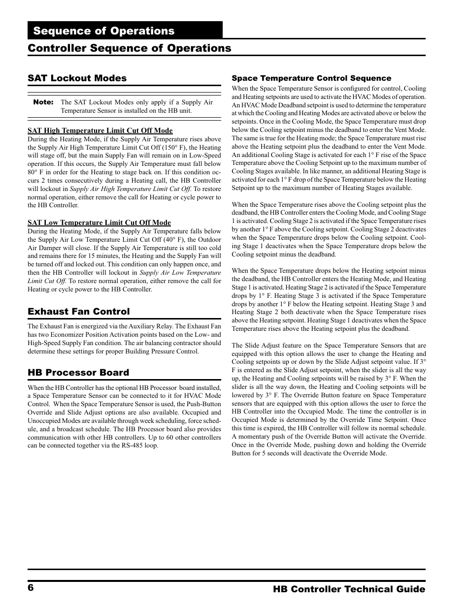 Sequence of operations, Controller sequence of operations | Orion System HB Controller User Manual | Page 6 / 48