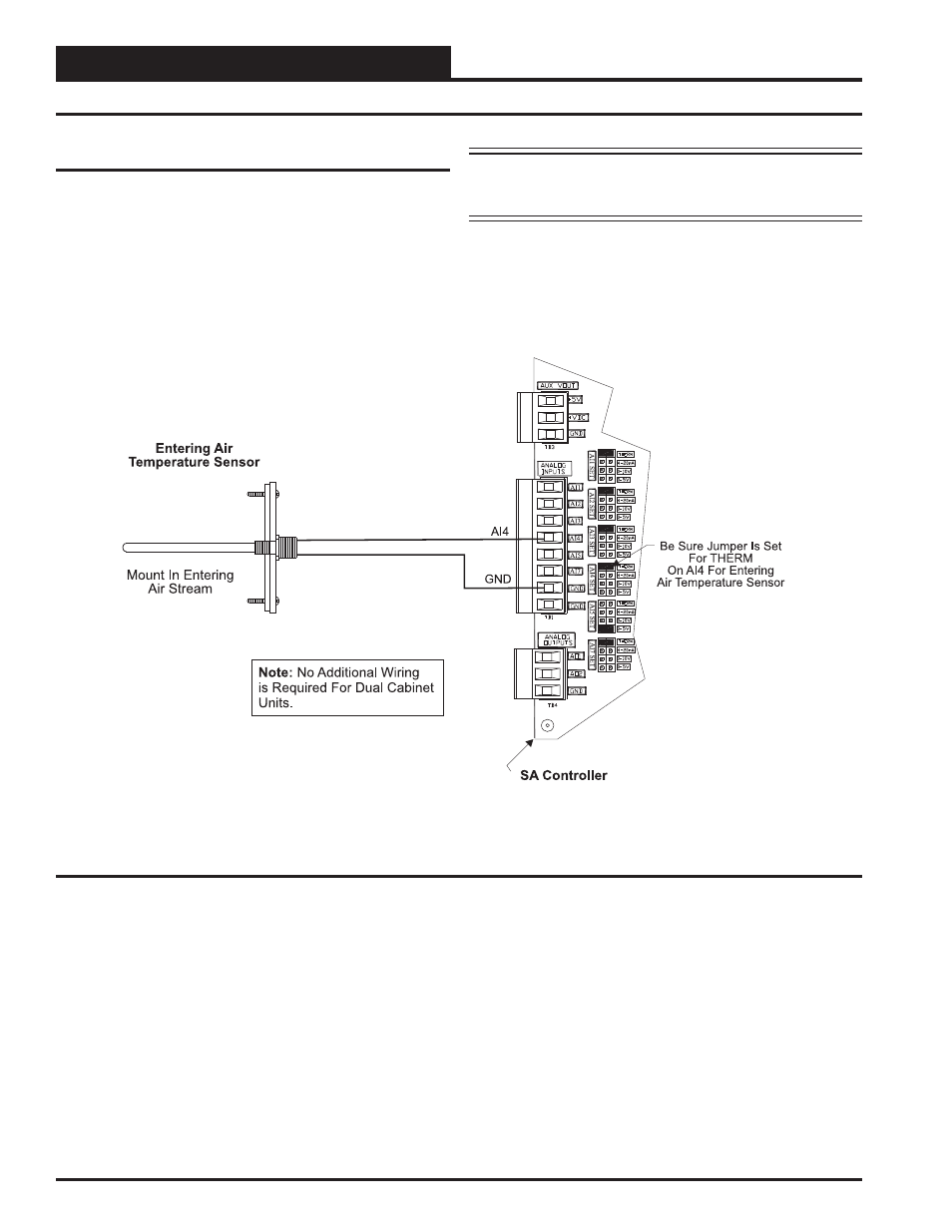 Installation & wiring, Entering air temperature sensor wiring | Orion System SA Controller User Manual | Page 16 / 70