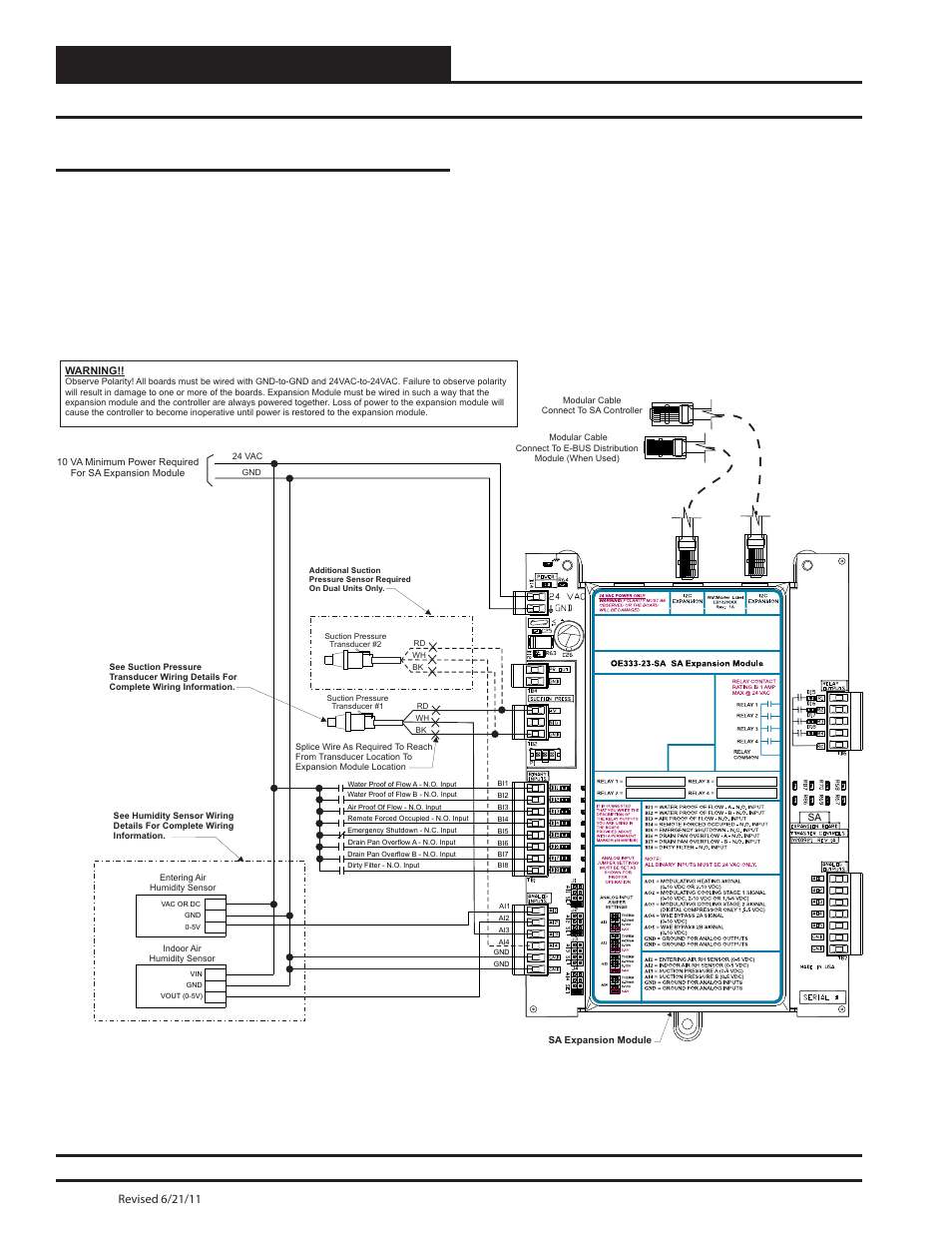 Installation & wiring, Sa expansion module input wiring, Sa controller technical guide 20 | Sa expansion module, Zone | Orion System SA Controller User Manual | Page 20 / 70