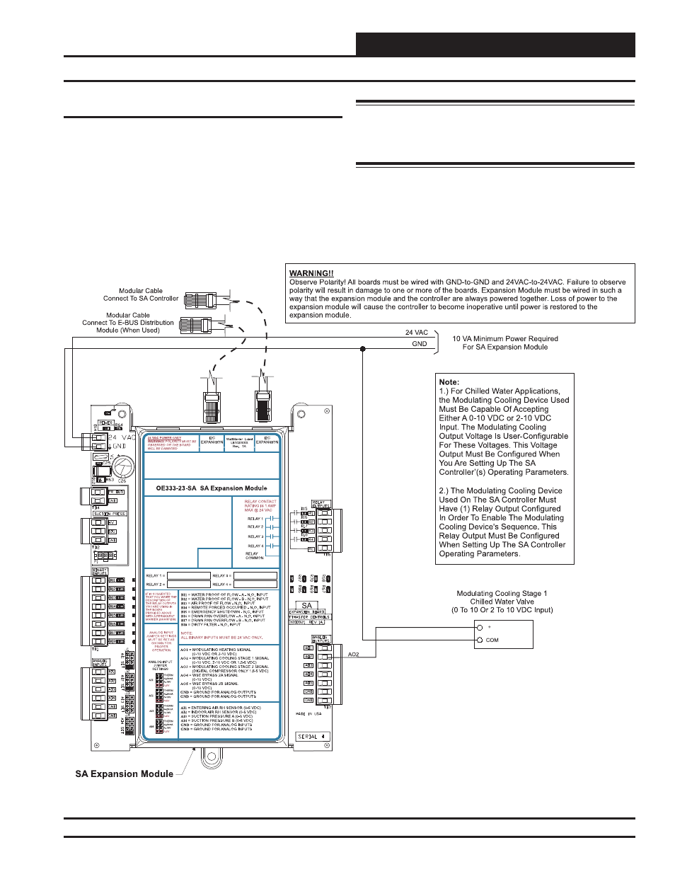 Installation & wiring, Modulating cooling device wiring | Orion System SA Controller User Manual | Page 27 / 70