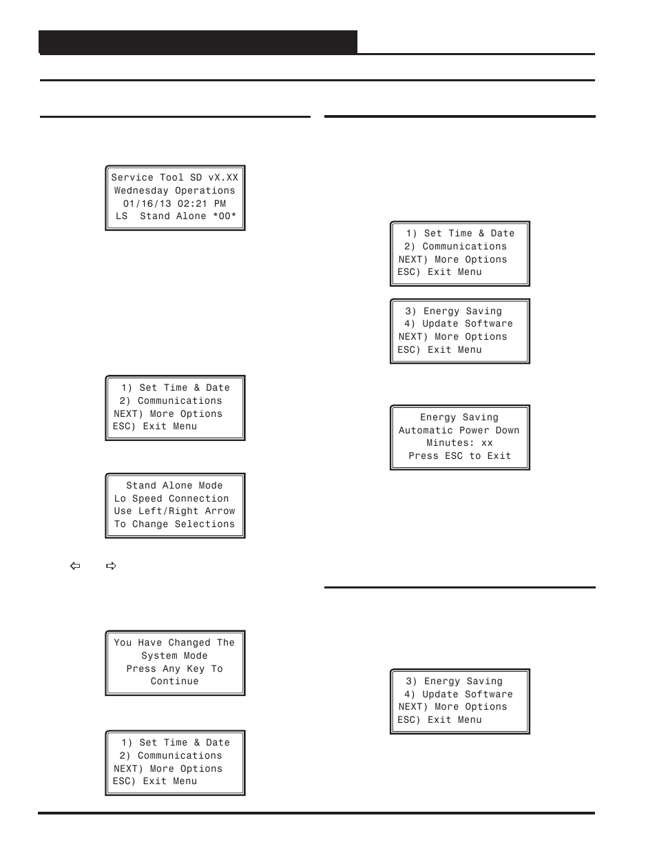 Initialization, Setting the operating mode and energy saving timer, Setting the energy saving timer | Updating software | Orion System Modular Service Tool SD User Manual | Page 8 / 20